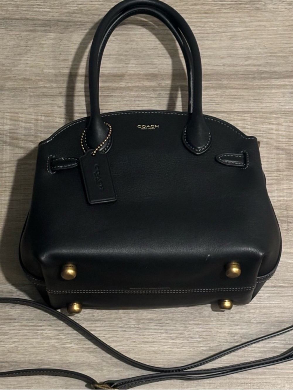 Coach Black Leather Mini Satchel with Gold Hardware - Picture 2 of 10